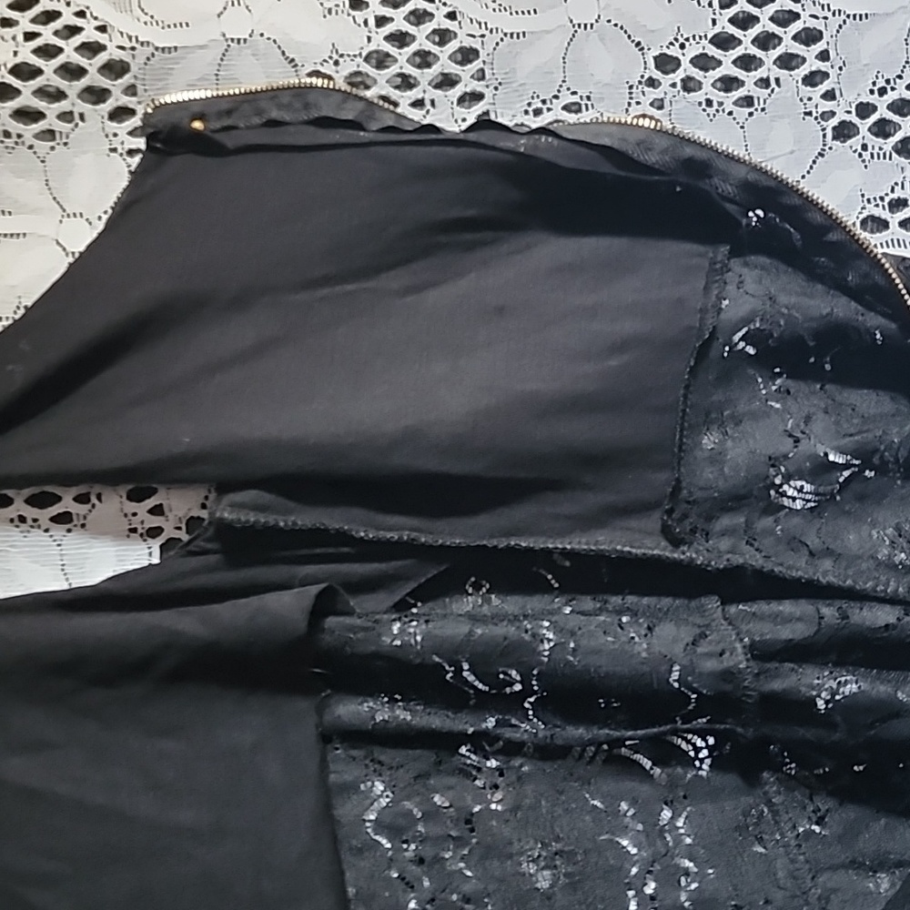 ENZO Stretch Black Lace Top Blouse - Picture 8 of 8